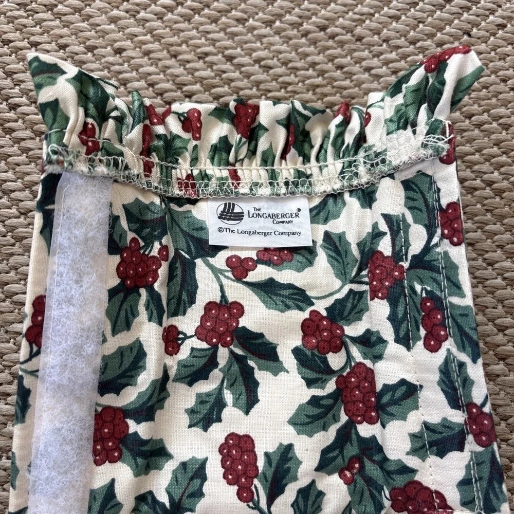 Longaberger Traditional Holly Fabric Padded Handle Gripper